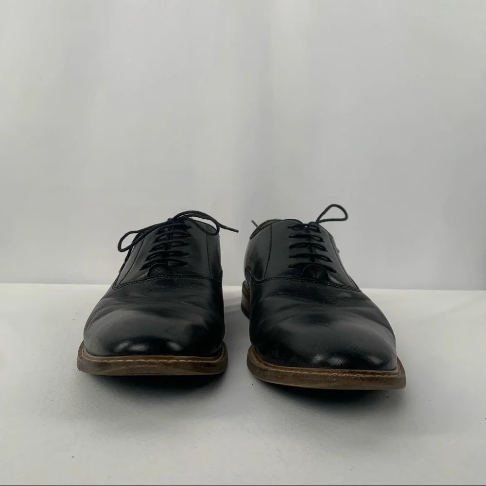 Aston Grey Leu Leather Lace Up Oxford in‎ Black Size 12